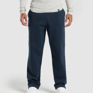 gymshark crest straight leg joggers navy