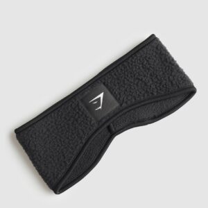 gymshark fleece headband black
