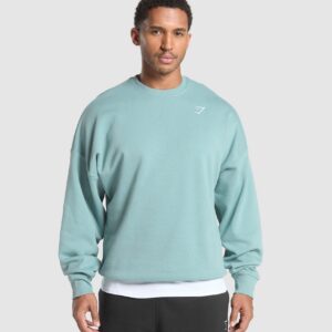 gymshark oversized crest crew rest blue