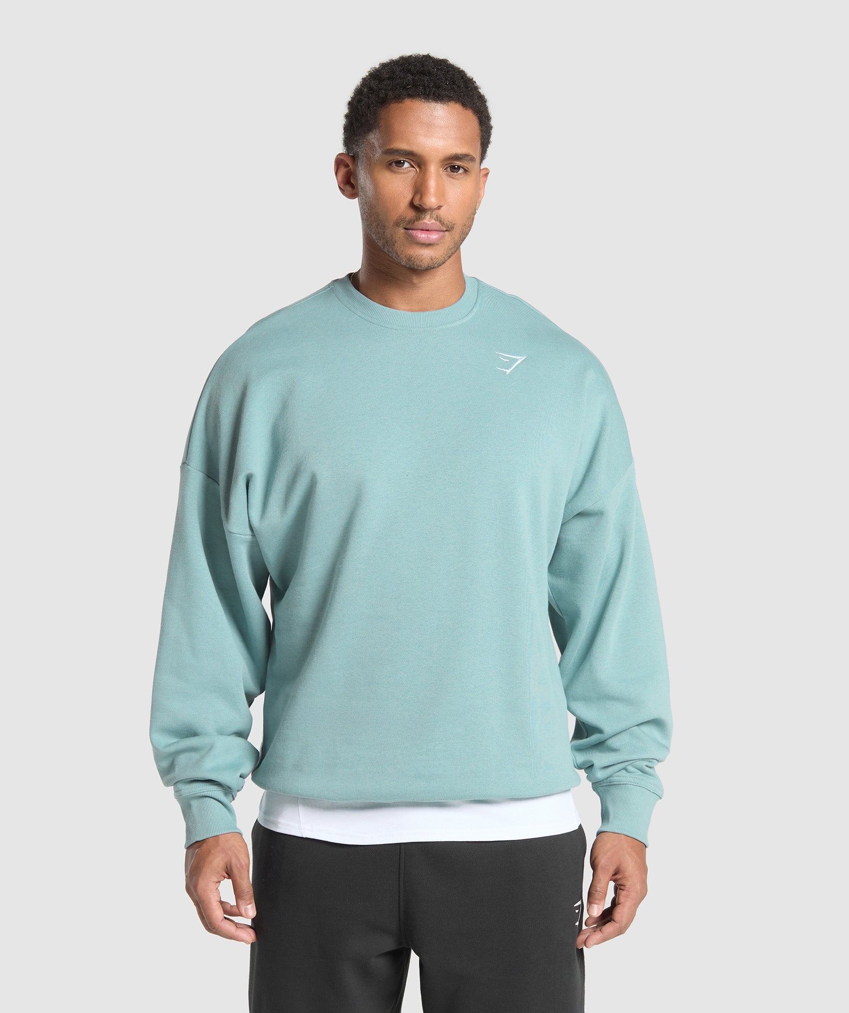 gymshark oversized crest crew rest blue gymshark oversized crest crew rest blue