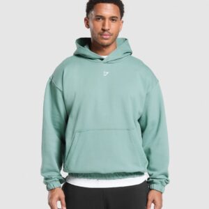 gymshark rest day essentials boxy hoodie celeste blue