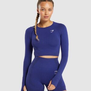 gymshark vital crop top cobalt purple marl