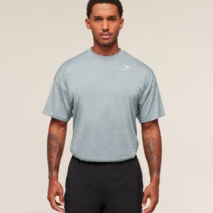gymshark arrival oversized t shirt smoke blue/denim grey