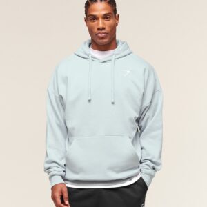 gymshark crest oversized hoodie smoke blue