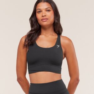 gymshark cross over sports bra black