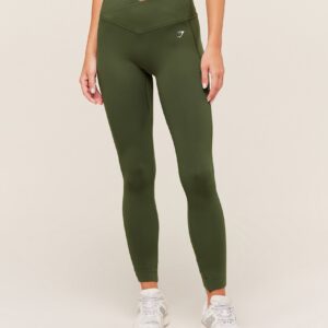 gymshark crossover leggings winter olive