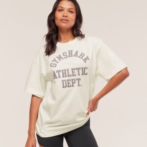 gymshark athletic department oversized graphic t shirt soft white