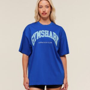 gymshark collegiate graphic t shirt athletic blue