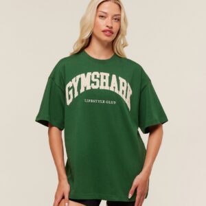 gymshark collegiate graphic t shirt athletic green