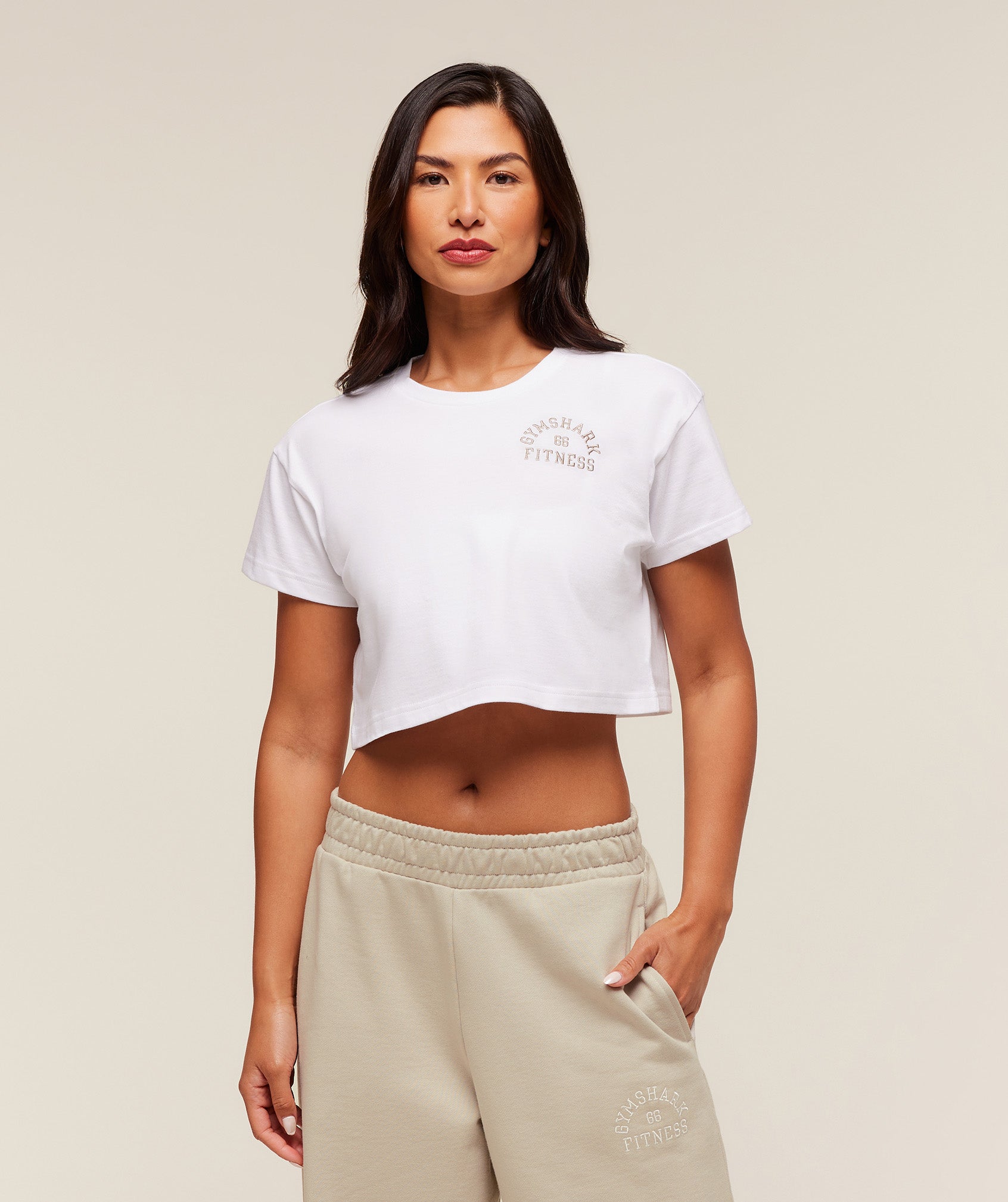 gymshark fitness embroidered graphic oversized crop top white gymshark fitness embroidered graphic oversized crop top white