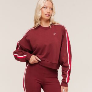 gymshark piping midi crew neck sets red/carmine red/soft white