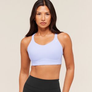 gymshark crossover strap high support sports bra peri blue