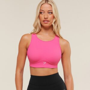 gymshark mesh back sports bra energy pink