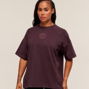 gymshark legacy logo oversized t shirt cherry purple
