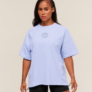 gymshark legacy logo oversized t shirt peri blue