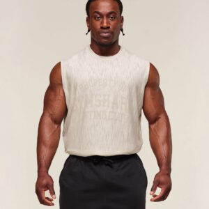 gymshark lightweight slub textured tank oat white