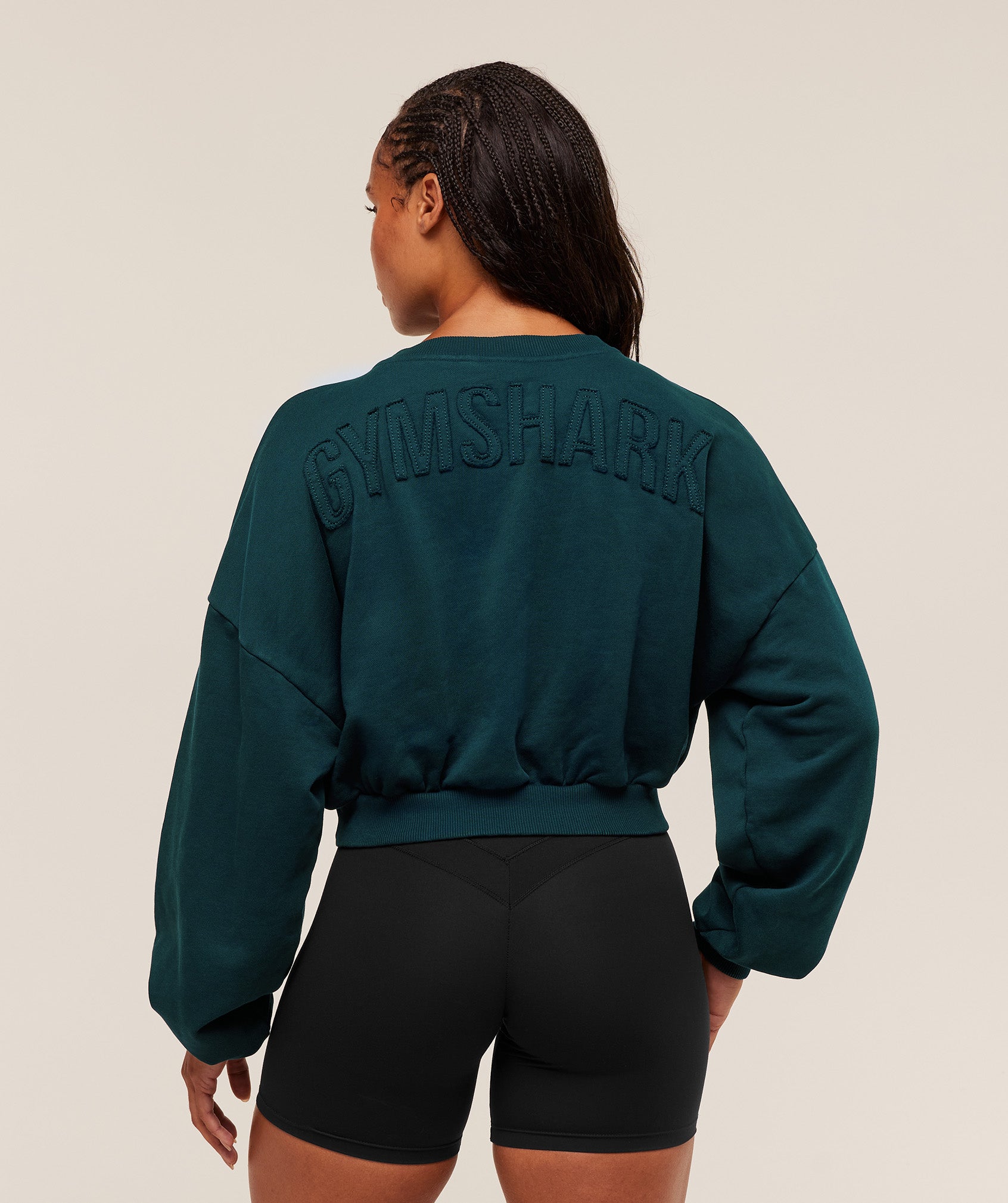 gymshark power washed sweat top deep petrol blue/acid wash small ball gymshark power washed sweat top deep petrol blue/acid wash small ball