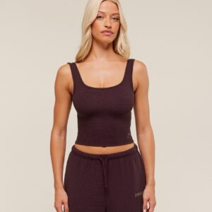 gymshark waffle cropped tank cherry purple