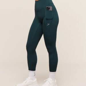gymshark running pocket legging deep petrol blue