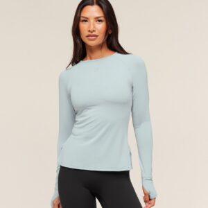 gymshark running sleeve top smoke blue