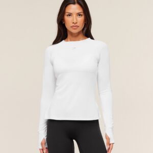gymshark running long sleeve top white