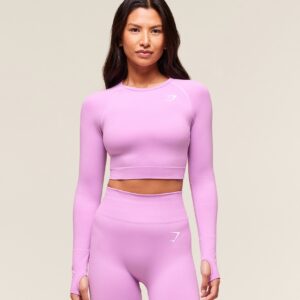 gymshark vital crop top sour pink/marl