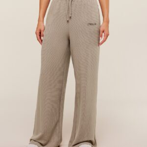 gymshark waffle wide leg pants lifestyle brown